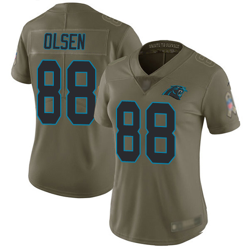 Carolina Panthers Limited Olive Women Greg Olsen Jersey NFL Football #88 2017 Salute to Service->carolina panthers->NFL Jersey